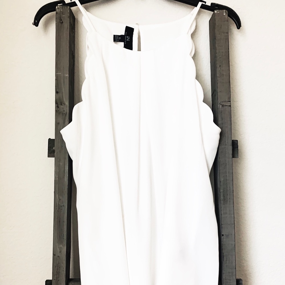 I.N. White Scalloped Detail Camisole